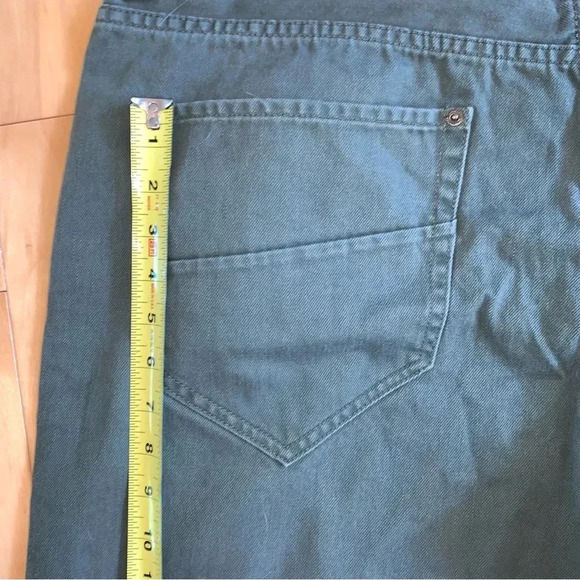 A. Tiziano 42 X 33 Denim Jeans Pants GREEN Wash Urban Wide Leg Streetwear - Picture 10 of 11